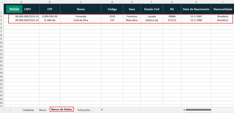 Planilha Cadastro De Clientes No Excel Excel Easy