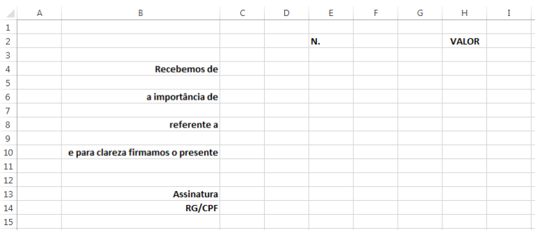 Modelo De Recibo No Excel Como Criar Excel Easy