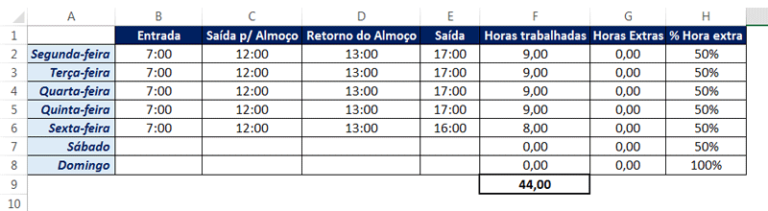 Como Calcular Horas Trabalhadas No Excel Horas Extras Excel Easy