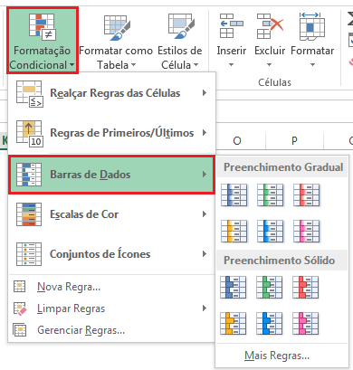 Formatação Condicional com Barras de Dados no Excel