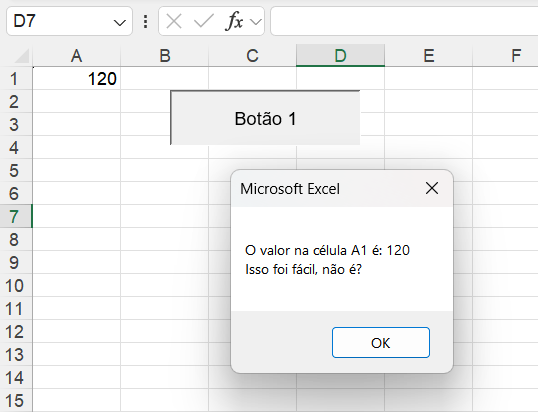 Exemplo de MSGBOX no VBA com quebra de linha.
