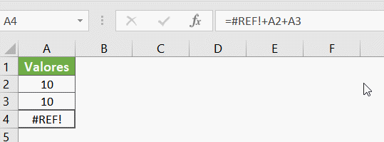 erros de referência no Excel