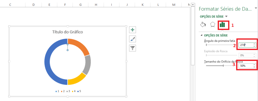 editar gráfico de rosca no Excel