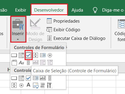 Como inserir uma Caixa de Seleção no Excel