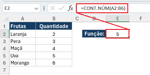 Funções de estatística do Excel