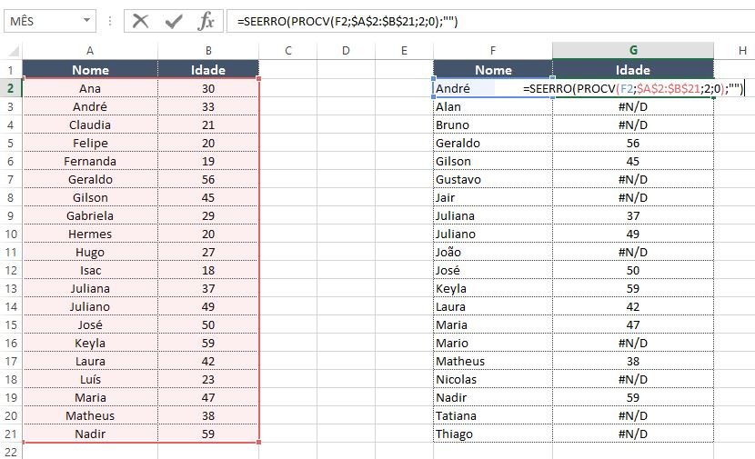 Saiba como utilizar as funções SEERRO e PROCV no Excel