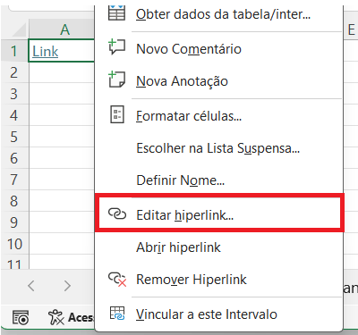 Como editar hiperlink no Excel