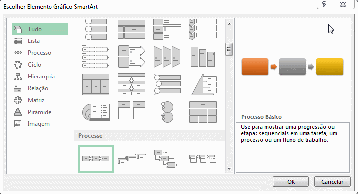 Fluxograma de Processo no Excel com SmartArt