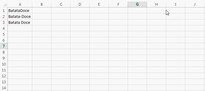 Substituir texto com com caracteres curinga no Excel