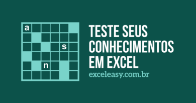 Teste seus conhecimentos em Excel - Palavras Cruzadas