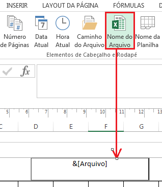 Inserir nome do arquivo em rodapé no Excel