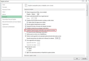 Como desativar o Autopreenchimento no Excel