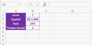 juros compostos no Excel como calcular