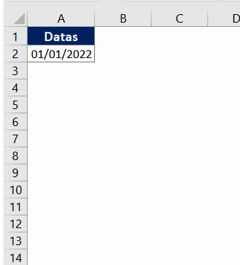 Inserir datas iguais em várias linhas do Excel