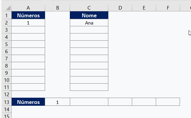 Preencher automaticamente mesmos valores em várias células do Excel