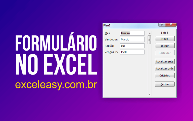 Como Criar Formul Rio No Excel Passo A Passo Excel Easy