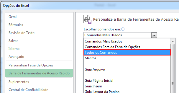 botão formulário no Excel