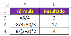 Como dividir números no Excel
