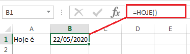 Funções do Excel mais importantes - Função HOJE