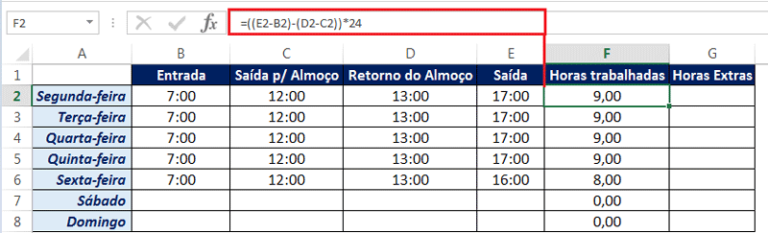 Como Calcular Horas Trabalhadas No Excel Horas Extras Excel Easy