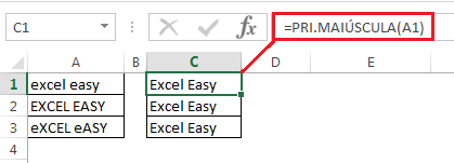 primeira maiúscula no Excel