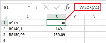 Converter texto em número no Excel com uma fórmula