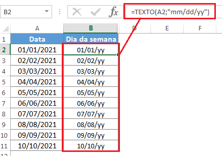 Função TEXTO no Excel, erros comuns