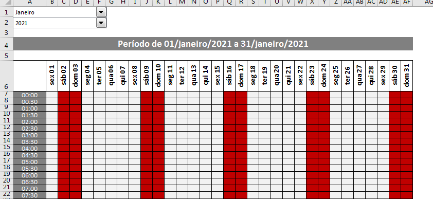 FÓRMULAS EXCEL IDENTIFICANDO FINAIS DE SEMANA/FERIADOS - Excel