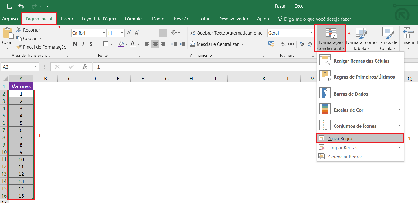 Formatar com fórmula no Excel