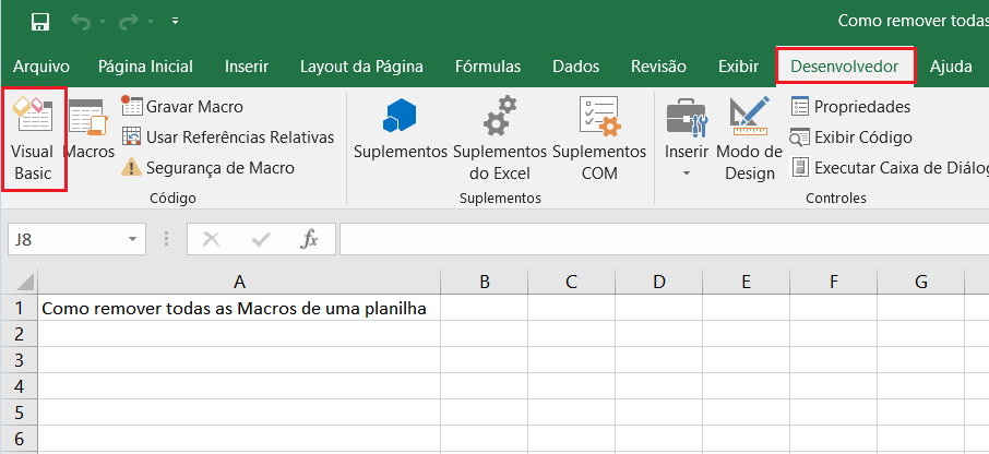 Macro, como excluir