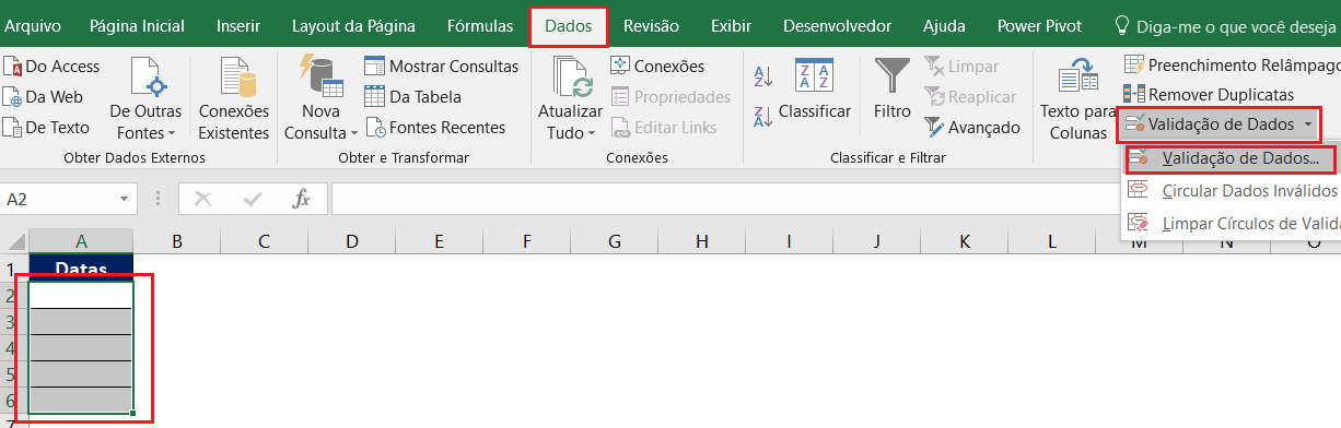 Como Colocar Data no Excel