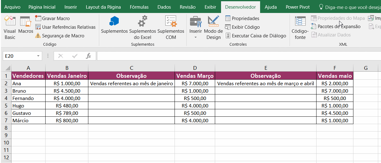 Código VBA para ajustar automaticamente a largura da coluna no Excel