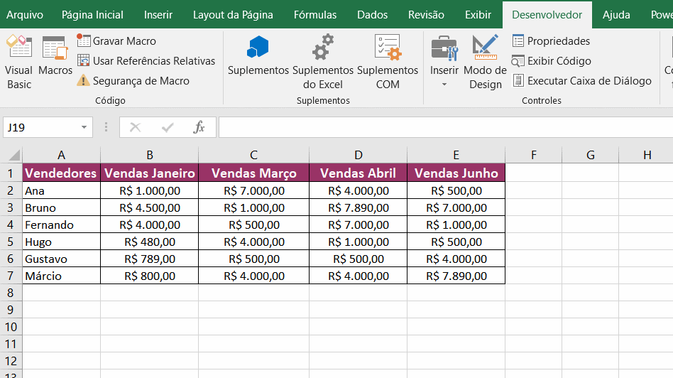 Executando macro para inserir coluna no Excel