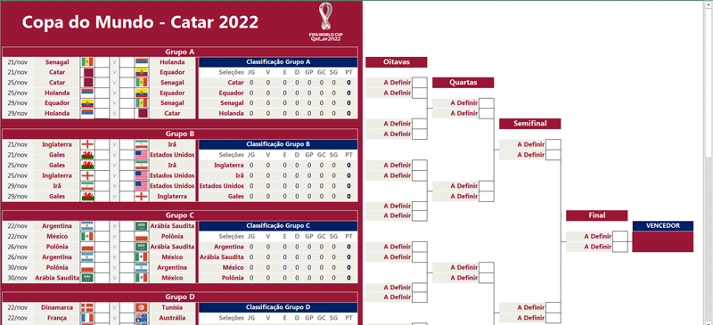 Tabela da copa do mundo 2022 no excel - Excel Easy