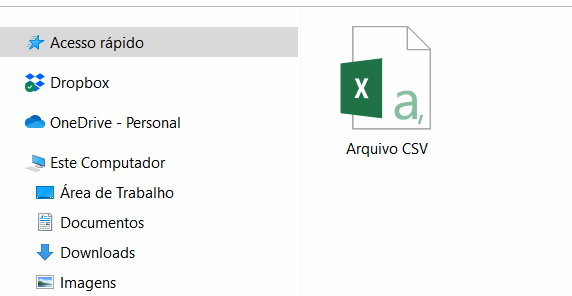 Exportar arquivo CSV para Excel