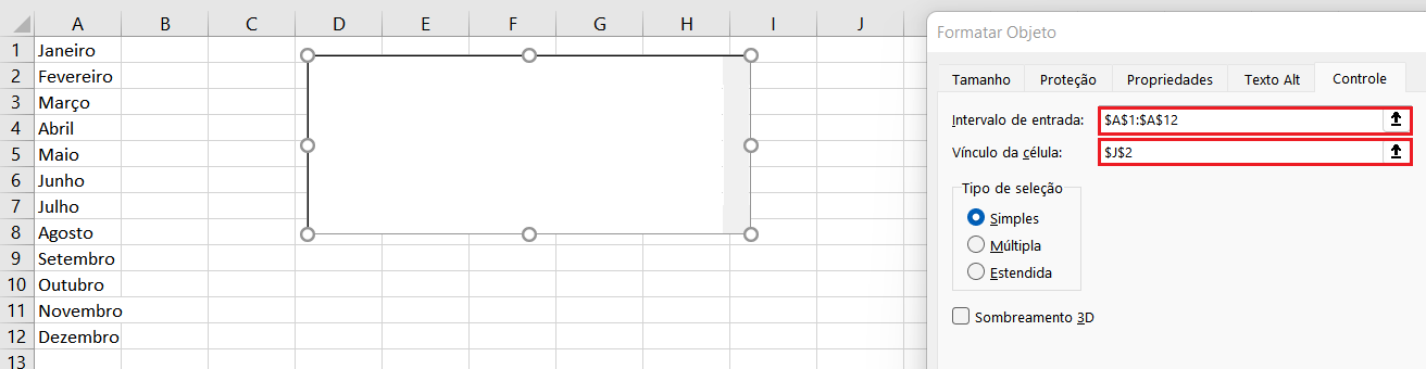 Como fazer Caixa de Listagem no Excel
