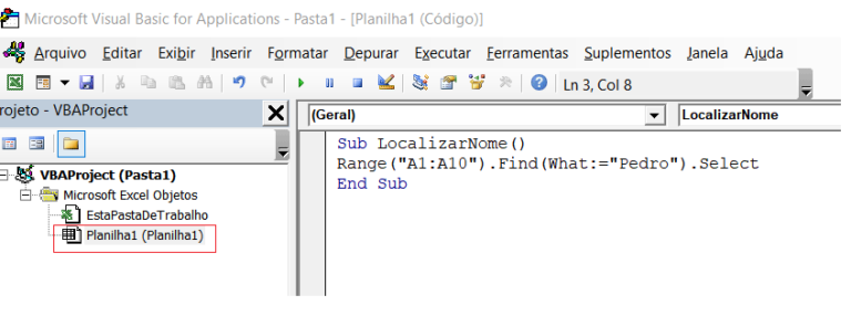 Função FIND no VBA: Como Usar? - Excel Easy