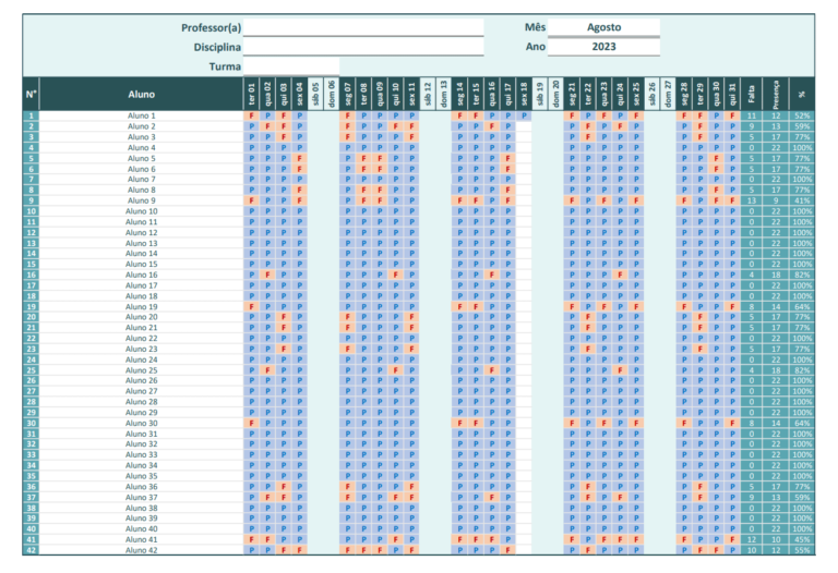 Modelos De Lista De Presença 7 Opções Grátis Excel Easy 1538