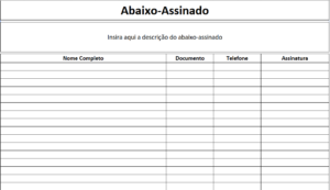Modelo De Abaixo Assinado 7 Op es Gr tis Excel Easy