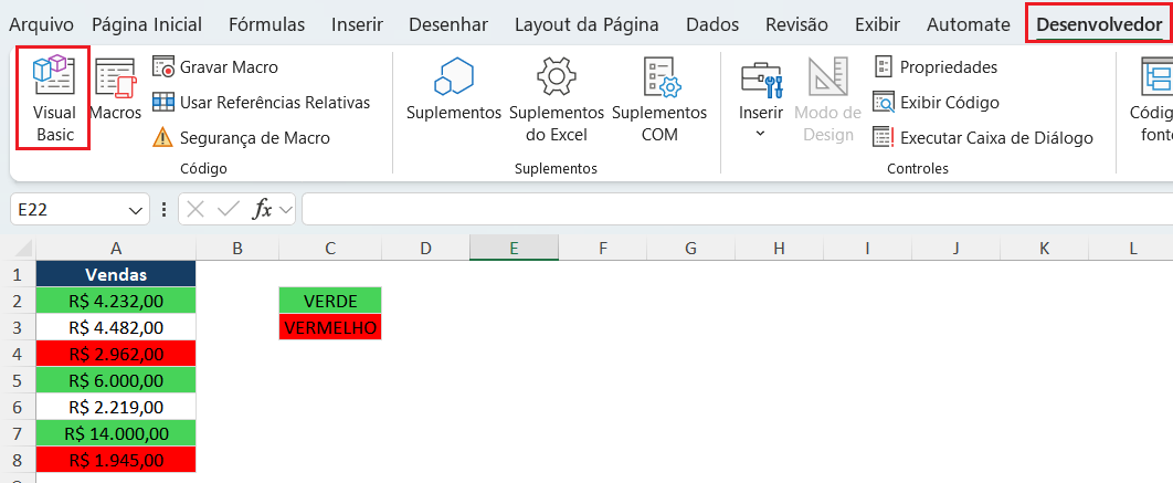 Como Contar Células Coloridas no Excel Usando o VBA