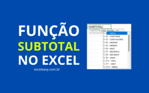 Como usar Função SUBTOTAL Excel