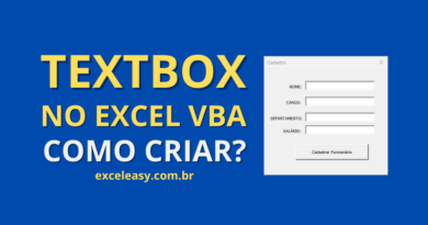 Como criar TextBox VBA no Excel