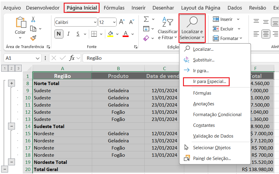 Colar apenas itens visíveis no Excel