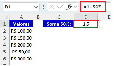 como calcular porcentagem no excel soma