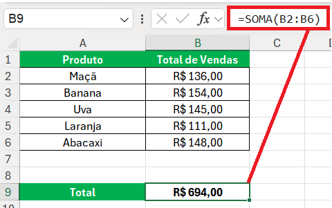 soma no Excel