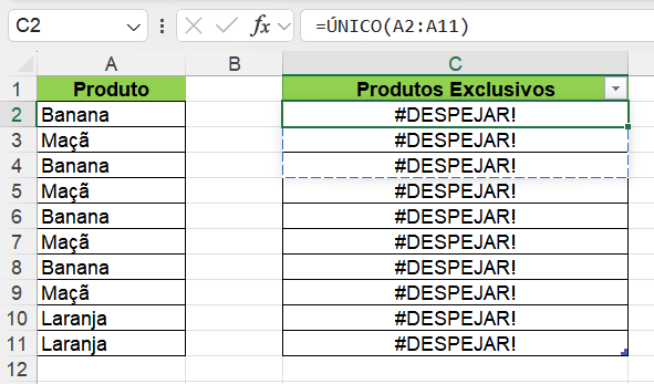 DEPEJAR EXCEL FUNÇÃO ÚNICO