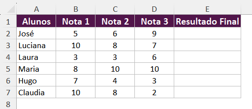 calcular a média e status aprovado ou reprovado