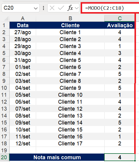 Exemplo 1: Análise de Pesquisa de Satisfação do Cliente