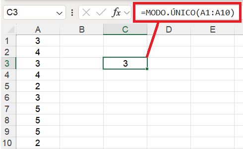 Função MODO.ÚNICO