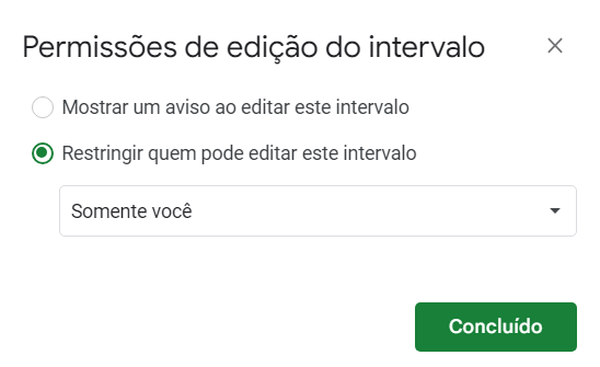 como deixar as células bloqueadas google sheets